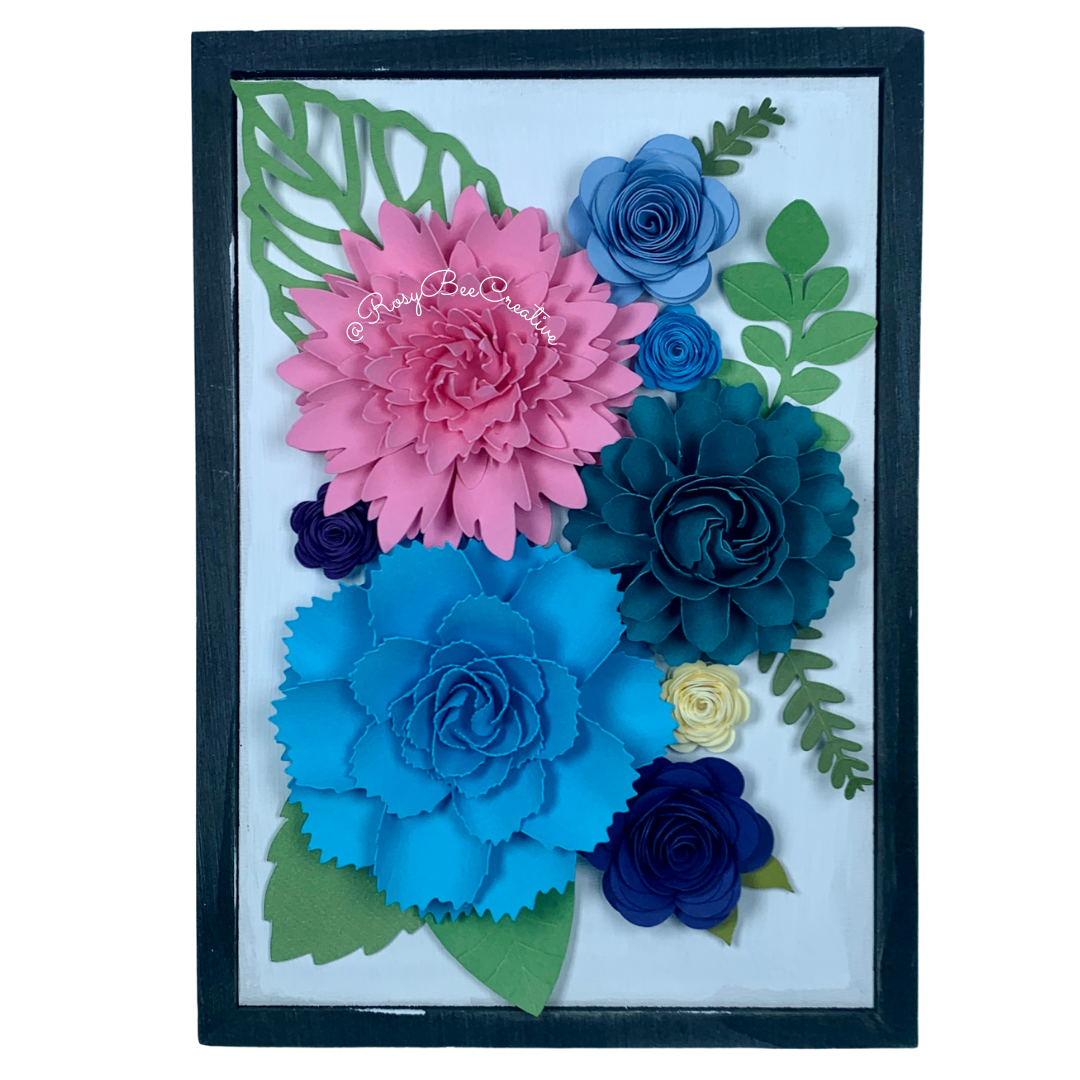 Spring Decor | Paper Flower Decor | Framed Floral Decor