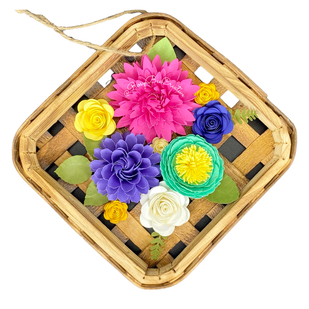 Spring Decor | Paper Flower Decor | Tobacco Basket