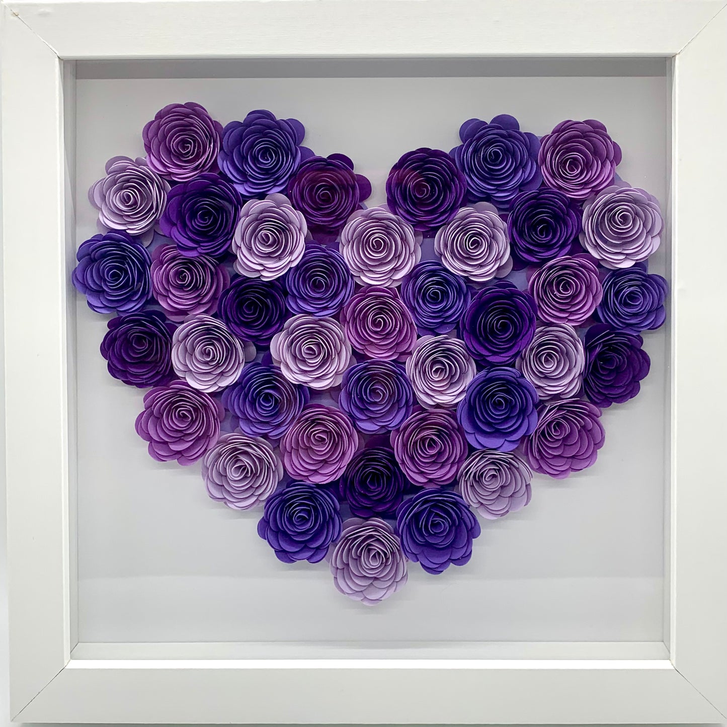 Heart Shape Paper Flower Shadow box *Customizable*