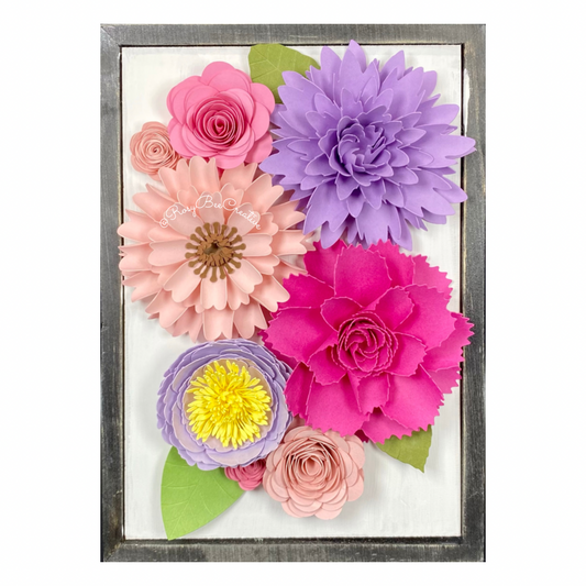 Spring Decor | Paper Flower Decor | Framed Floral Decor