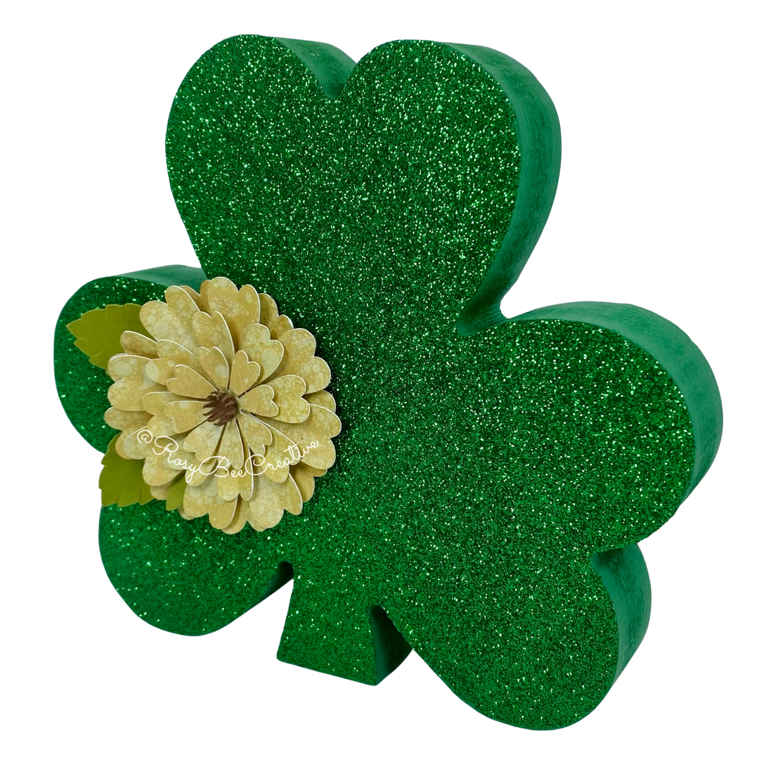 Shamrock Shelf Sitter | Glitter Shamrock | St. Patrick’s Day Shelf Decor