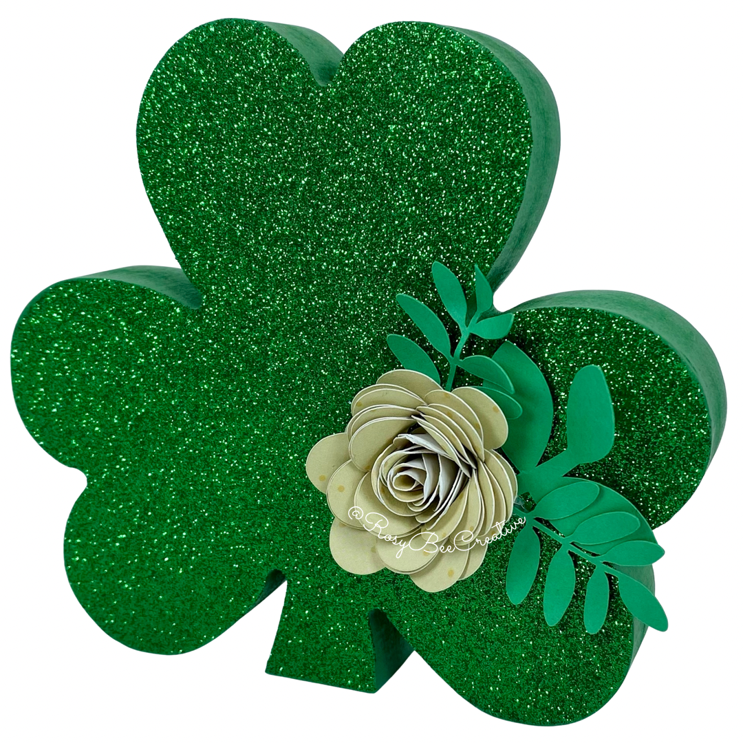 Shamrock Shelf Sitter | Glitter Shamrock | St. Patrick’s Day Shelf Decor