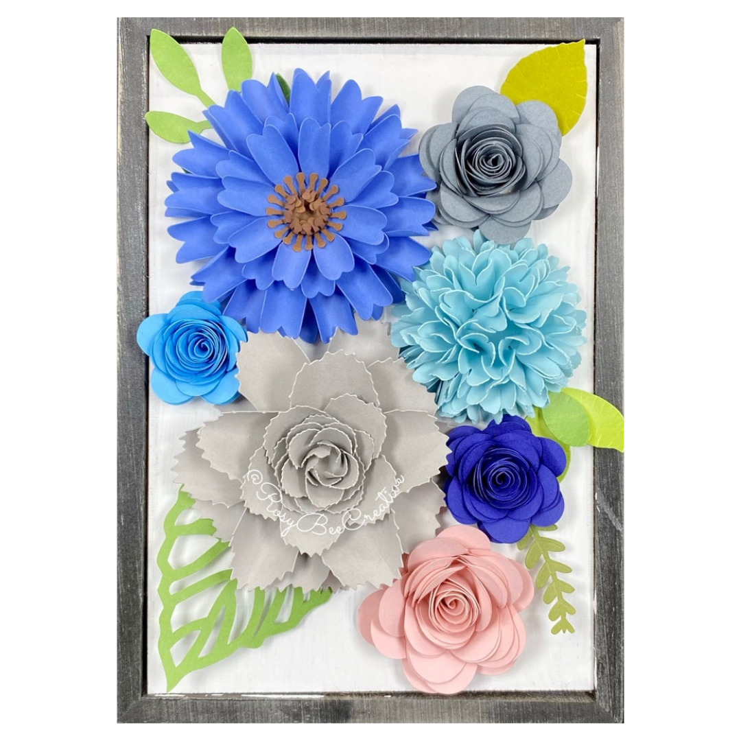 Spring Decor | Paper Flower Decor | Framed Floral Decor