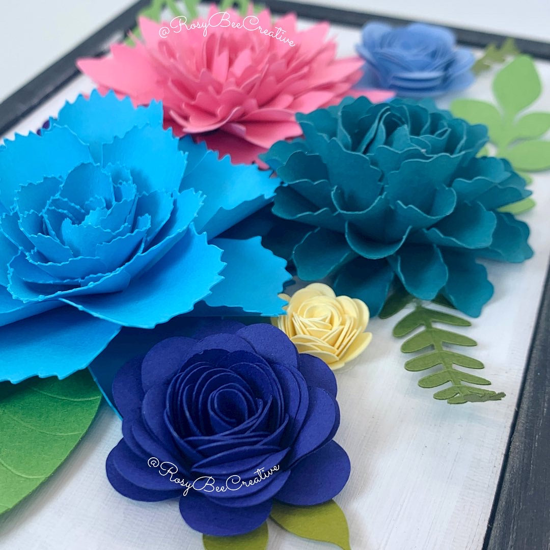 Spring Decor | Paper Flower Decor | Framed Floral Decor