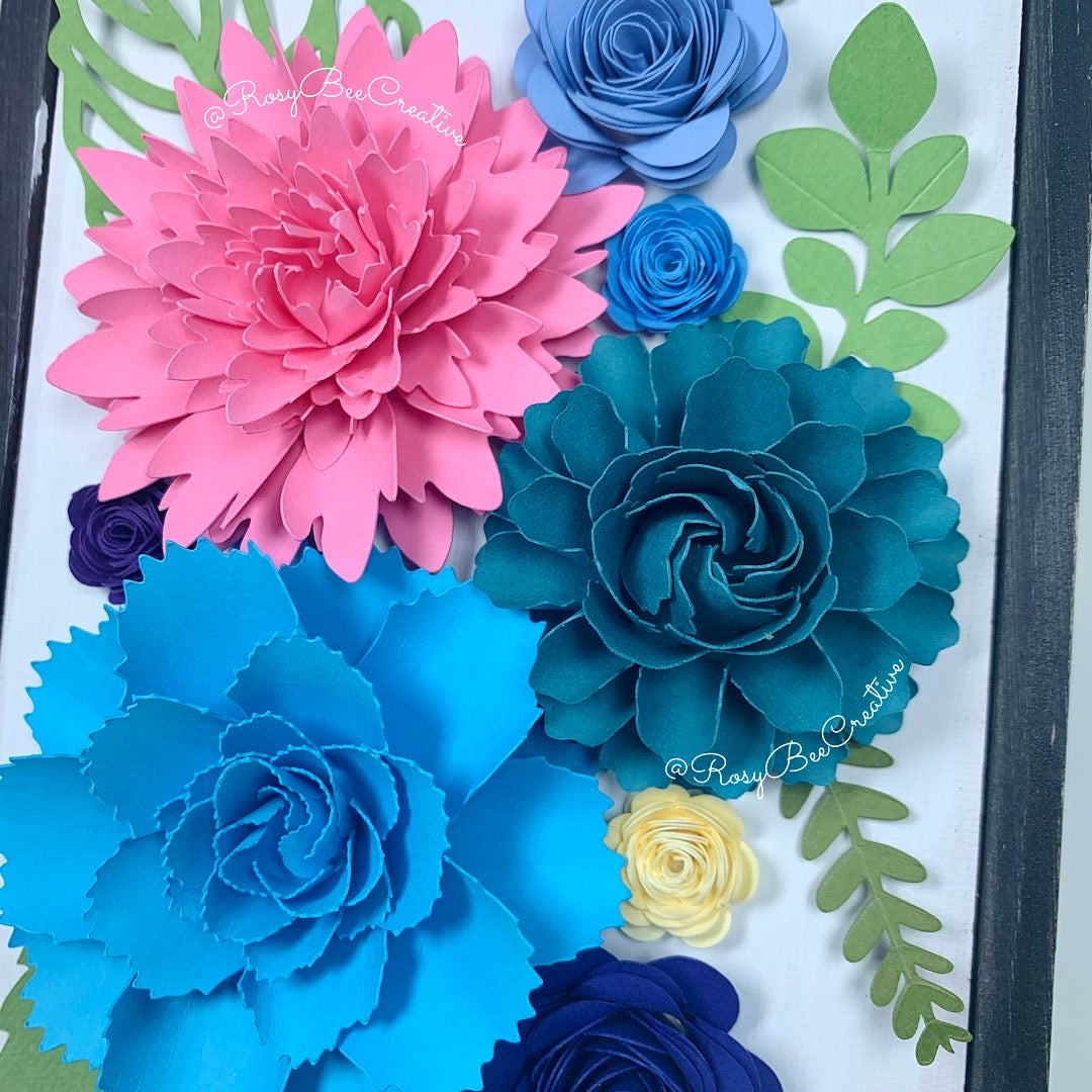 Spring Decor | Paper Flower Decor | Framed Floral Decor