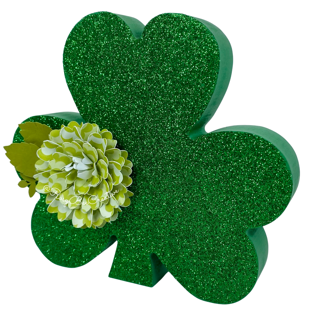 Shamrock Shelf Sitter | Glitter Shamrock | St. Patrick’s Day Shelf Decor