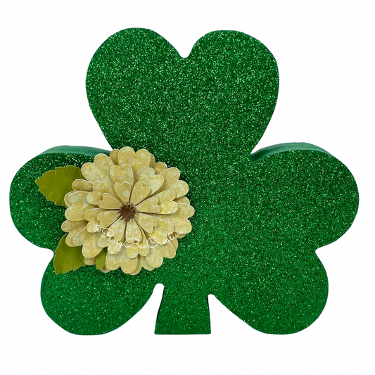 Shamrock Shelf Sitter | Glitter Shamrock | St. Patrick’s Day Shelf Decor