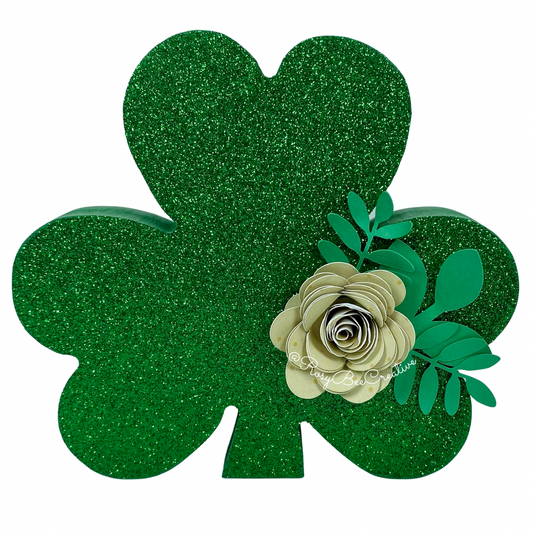 Shamrock Shelf Sitter | Glitter Shamrock | St. Patrick’s Day Shelf Decor