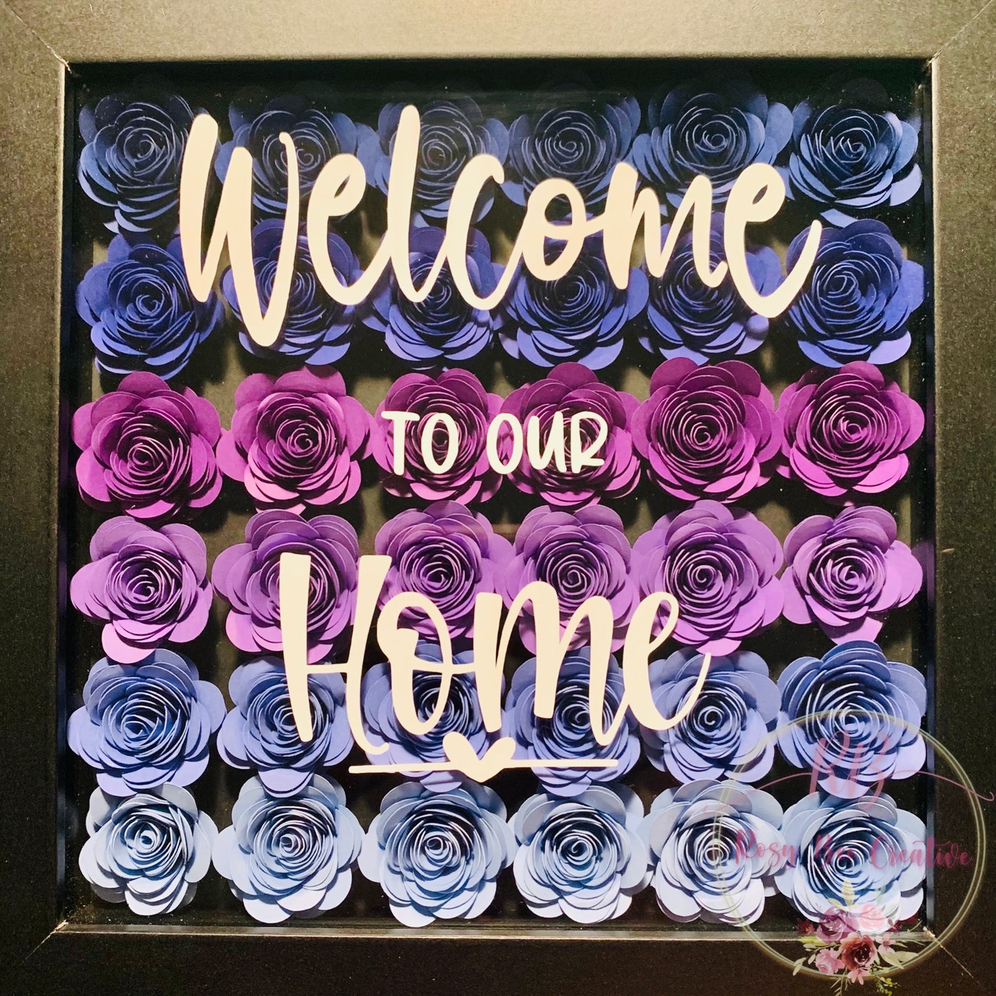 Ombré Paper Flower Shadow Box *Customizable*