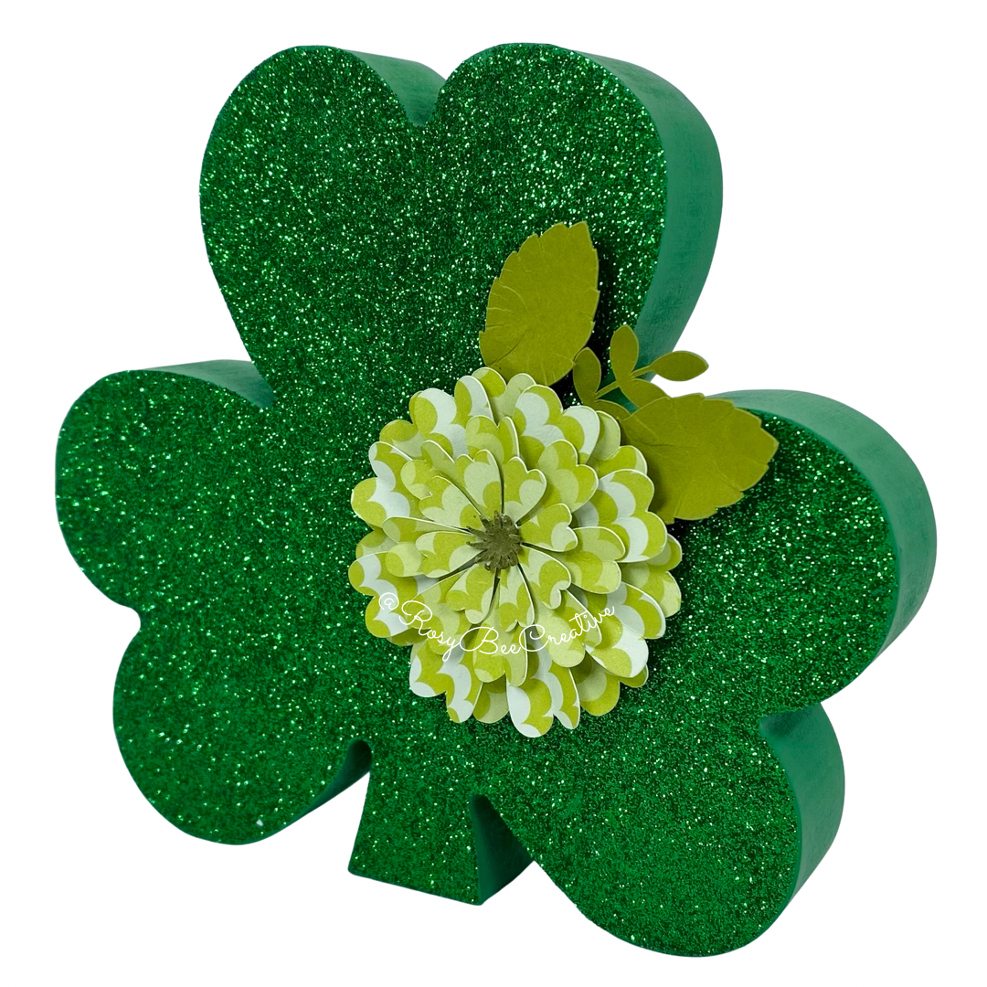 Shamrock Shelf Sitter | Glitter Shamrock | St. Patrick’s Day Shelf Decor