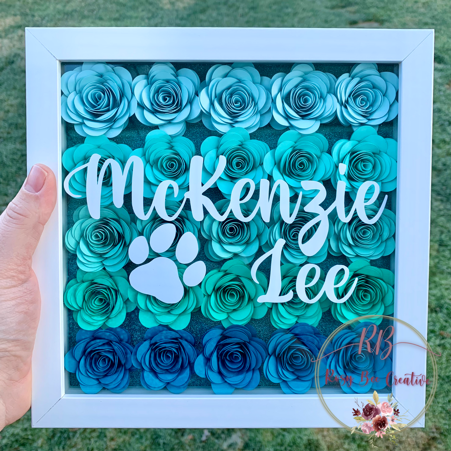 Ombré Paper Flower Shadow Box *Customizable*