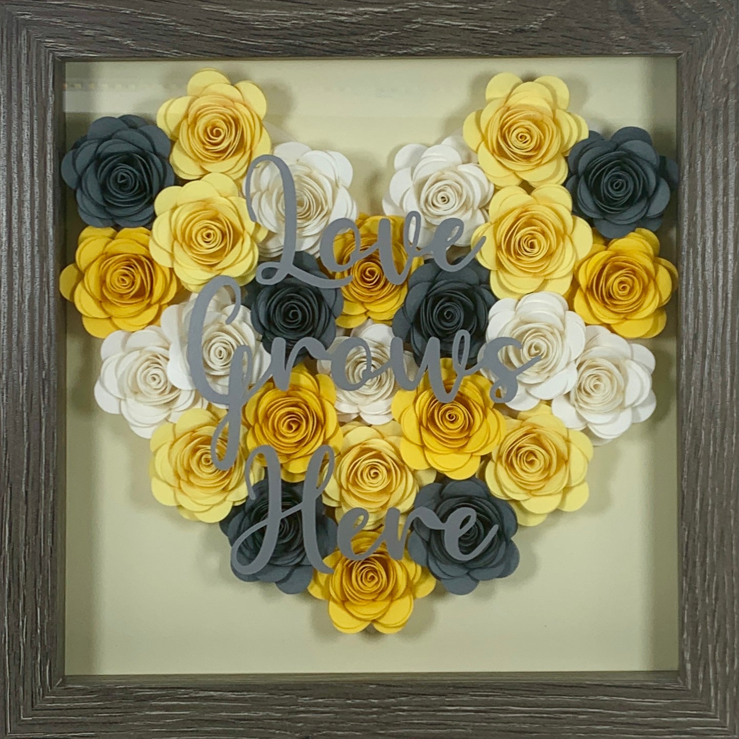 Heart Shape Paper Flower Shadow box *Customizable*