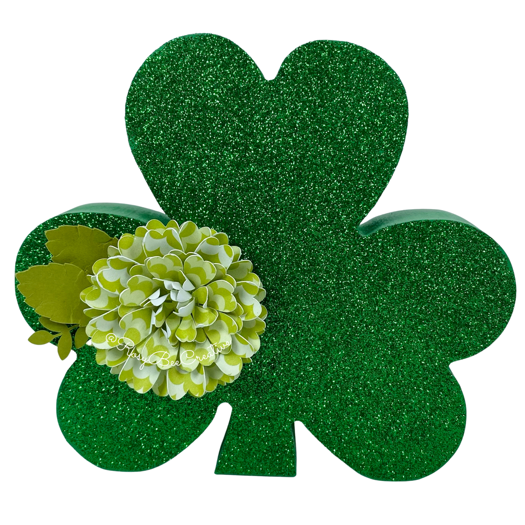 Shamrock Shelf Sitter | Glitter Shamrock | St. Patrick’s Day Shelf Decor